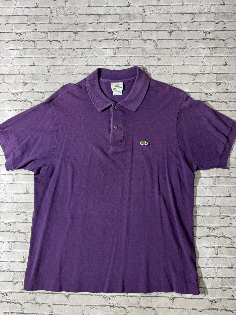 (Lot of 3) Lacoste mens 5 L Large red purple green classic polo shirt bundle EUC - Picture 4 of 10